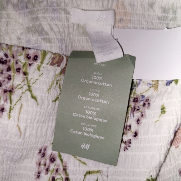 H&M Floral Midi maxi floral Dress with Smocking Cottagecore Prairie - Picture 4 of 6